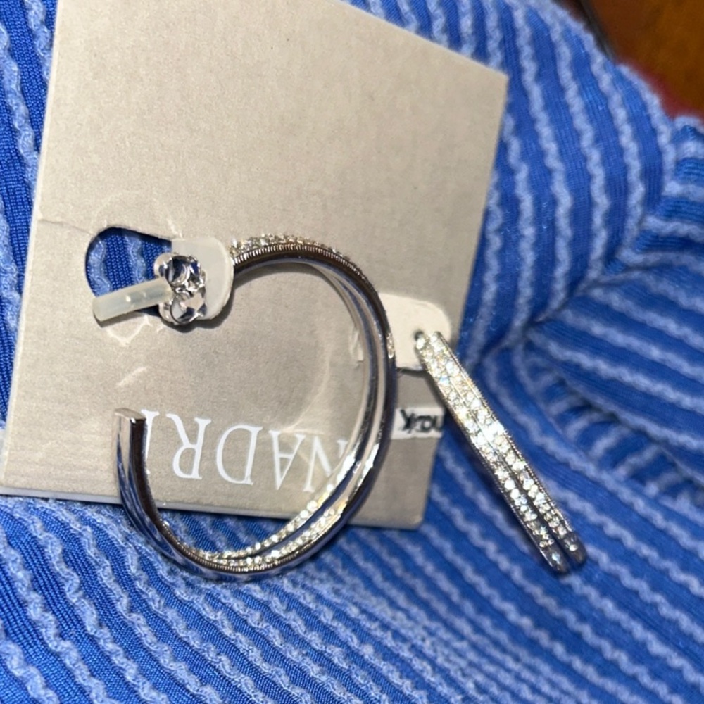 Nadri Silver Hoop Earrings